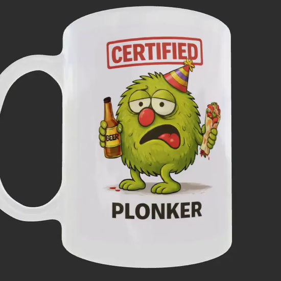 Funny Plonker Mug – Rude Offensive Coffee Cup – Adult Joke Gift