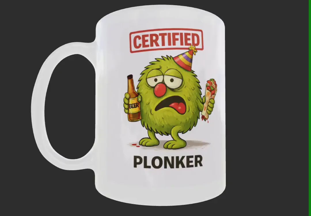 Funny Plonker Mug – Rude Offensive Coffee Cup – Adult Joke Gift