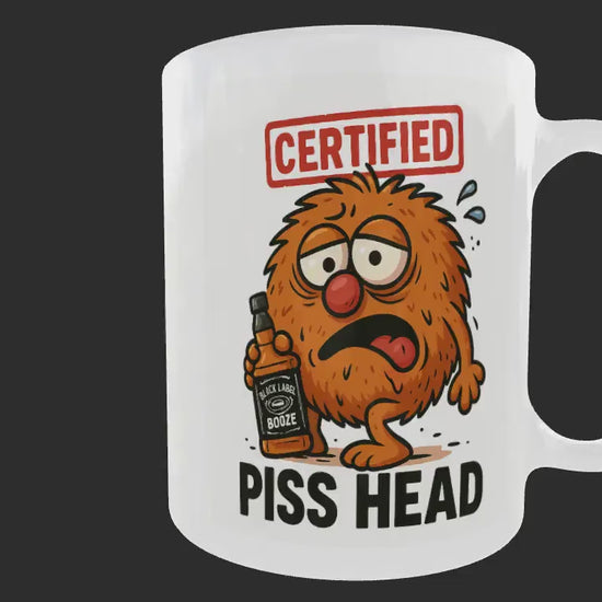 Certified Rude Mug. Funny whisky Drinking cartoon character