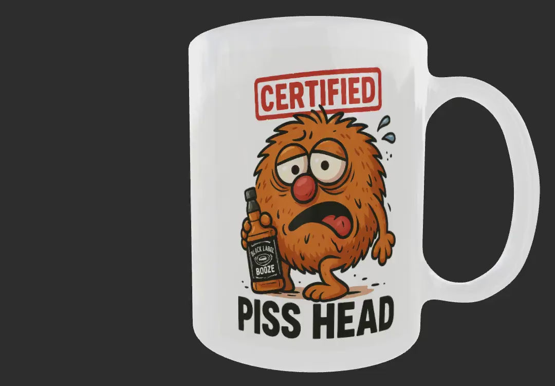 Certified Rude Mug. Funny whisky Drinking cartoon character