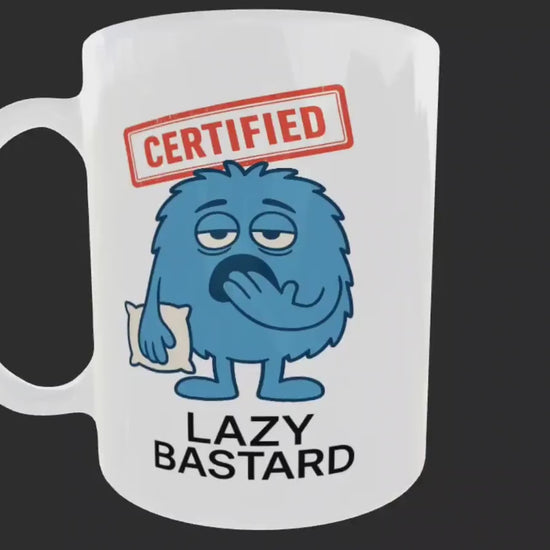 Coffee Mug For Lazy People – Rude Cartoon Tea Cup For Men
