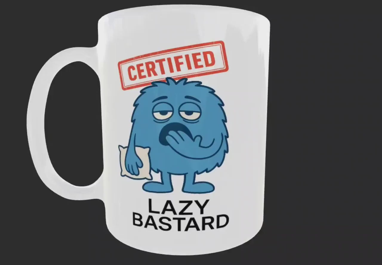 Coffee Mug For Lazy People – Rude Cartoon Tea Cup For Men
