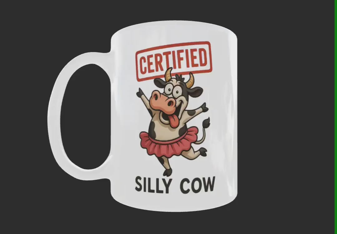 Silly Cow Mug: Cartoon Cow Coffee Cup
