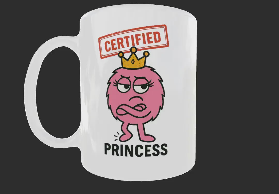 Funny Princess Mug – Funny Cartoon Coffee Cup for Stroppy Women
