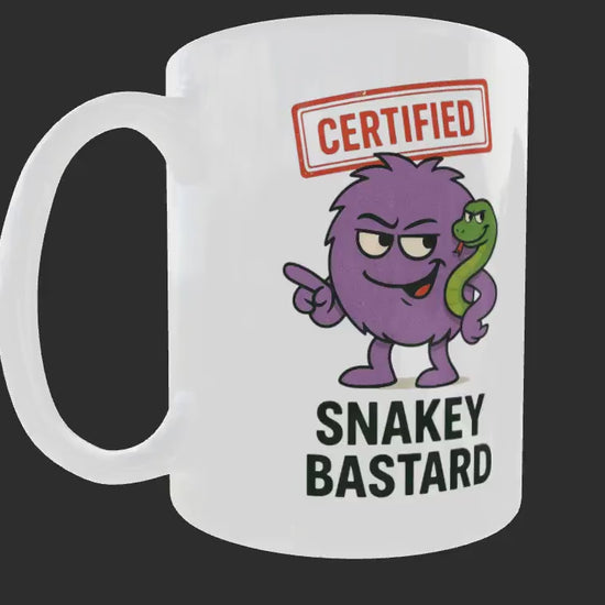 Funny Novelty Snakey Bas*ard Coffee mug Rude Cartoon Mug For Men