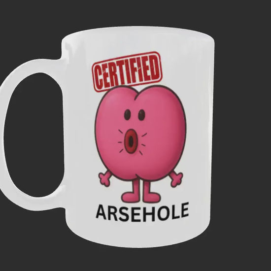 Funny Ar*ehole Mug – Funny Rude Cartoon Coffee Cup Gift Fof Men, Adult Humour