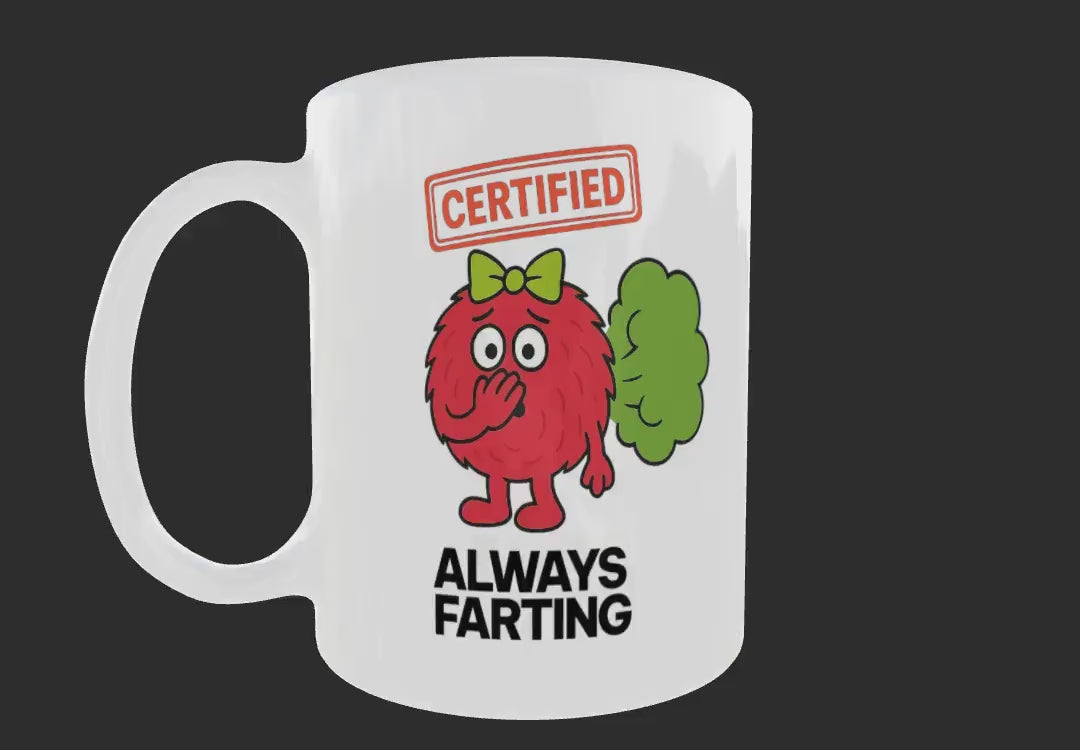 Funny Farting Mug, Rude Humor Gift