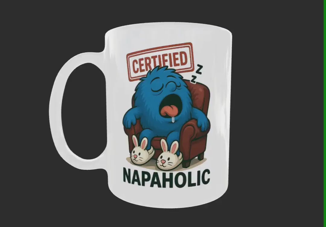 Funny Lazy Mug For Men, Napaholic Coffee Cup, Rude Gift For Husband Or Friend